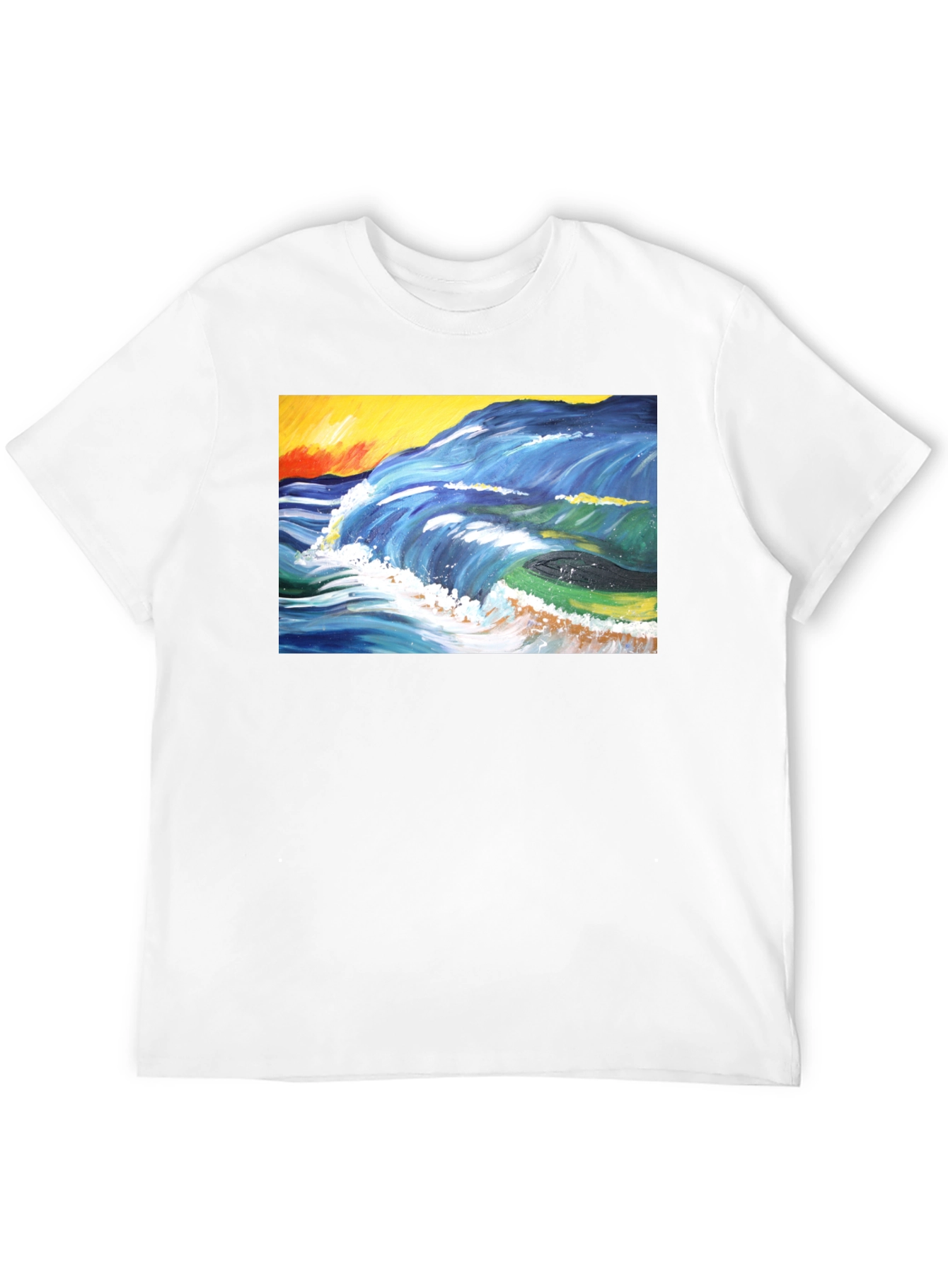 Ocean Wave Art T-Shirt - Artistic Graphic Tee