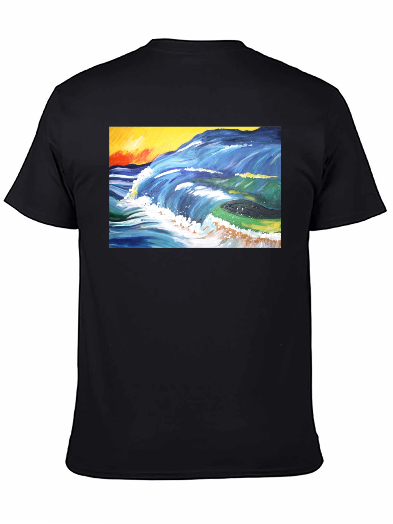 Ocean Wave Art T-Shirt - Artistic Graphic Tee