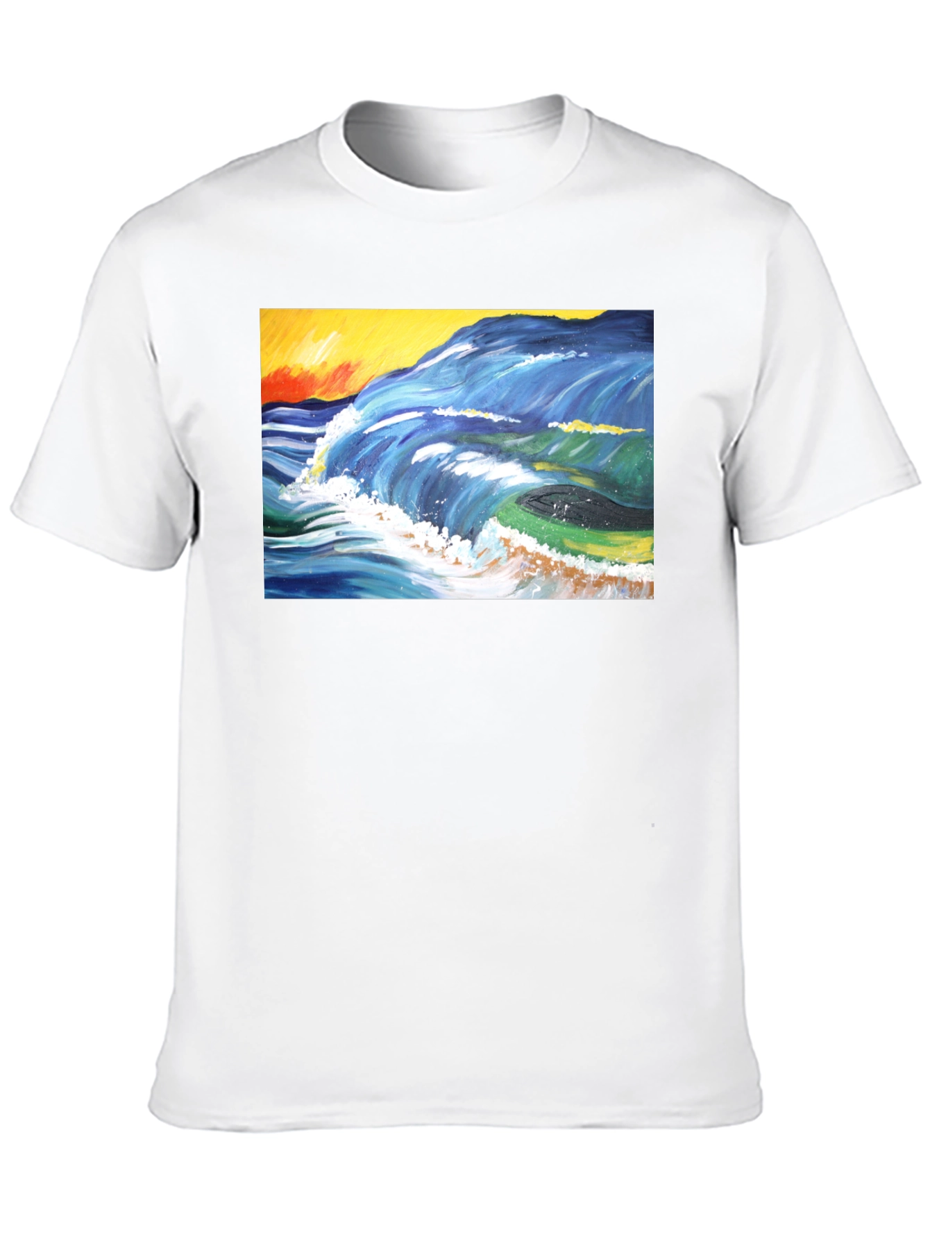 Ocean Wave Art T-Shirt - Artistic Graphic Tee
