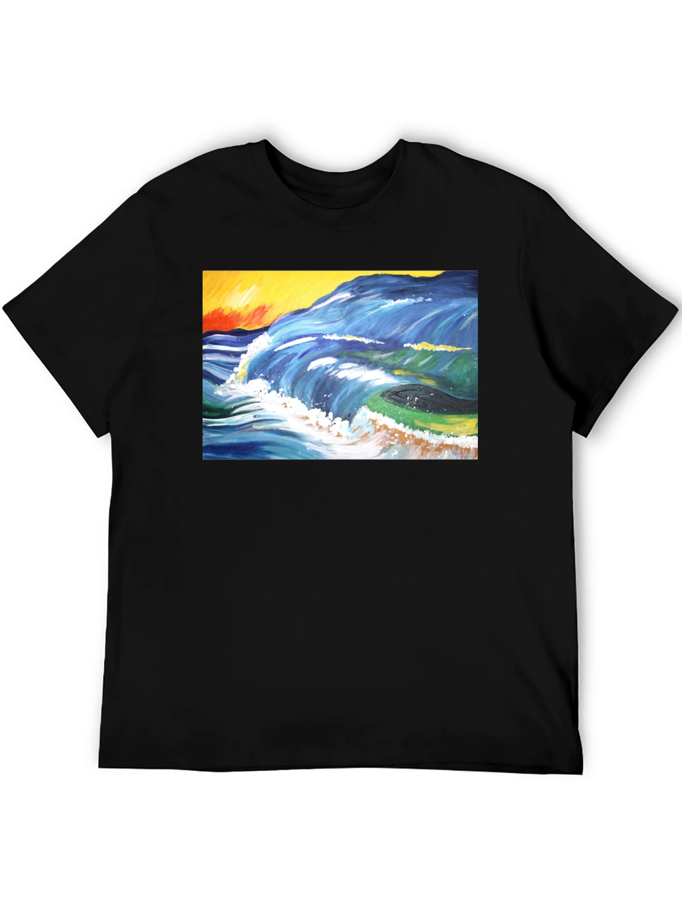 Ocean Wave Art T-Shirt - Artistic Graphic Tee