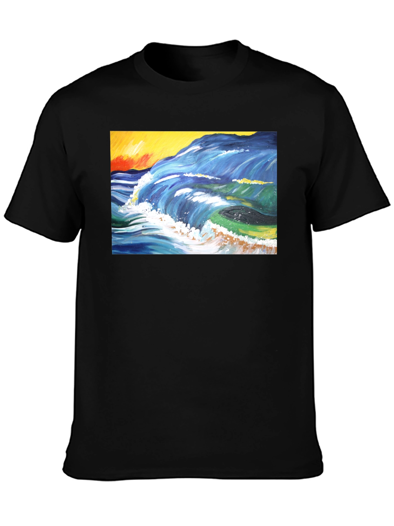 Ocean Wave Art T-Shirt - Artistic Graphic Tee