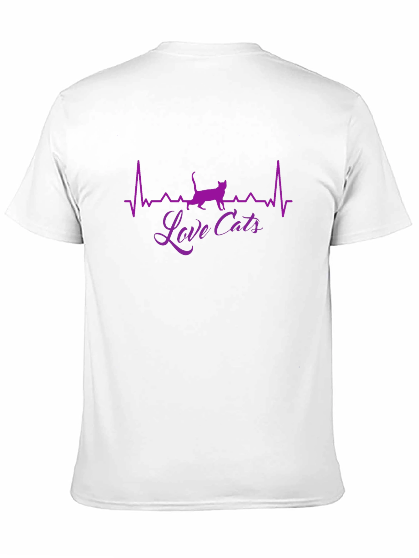 Love Cats T-Shirt - Heartbeat Cat Design