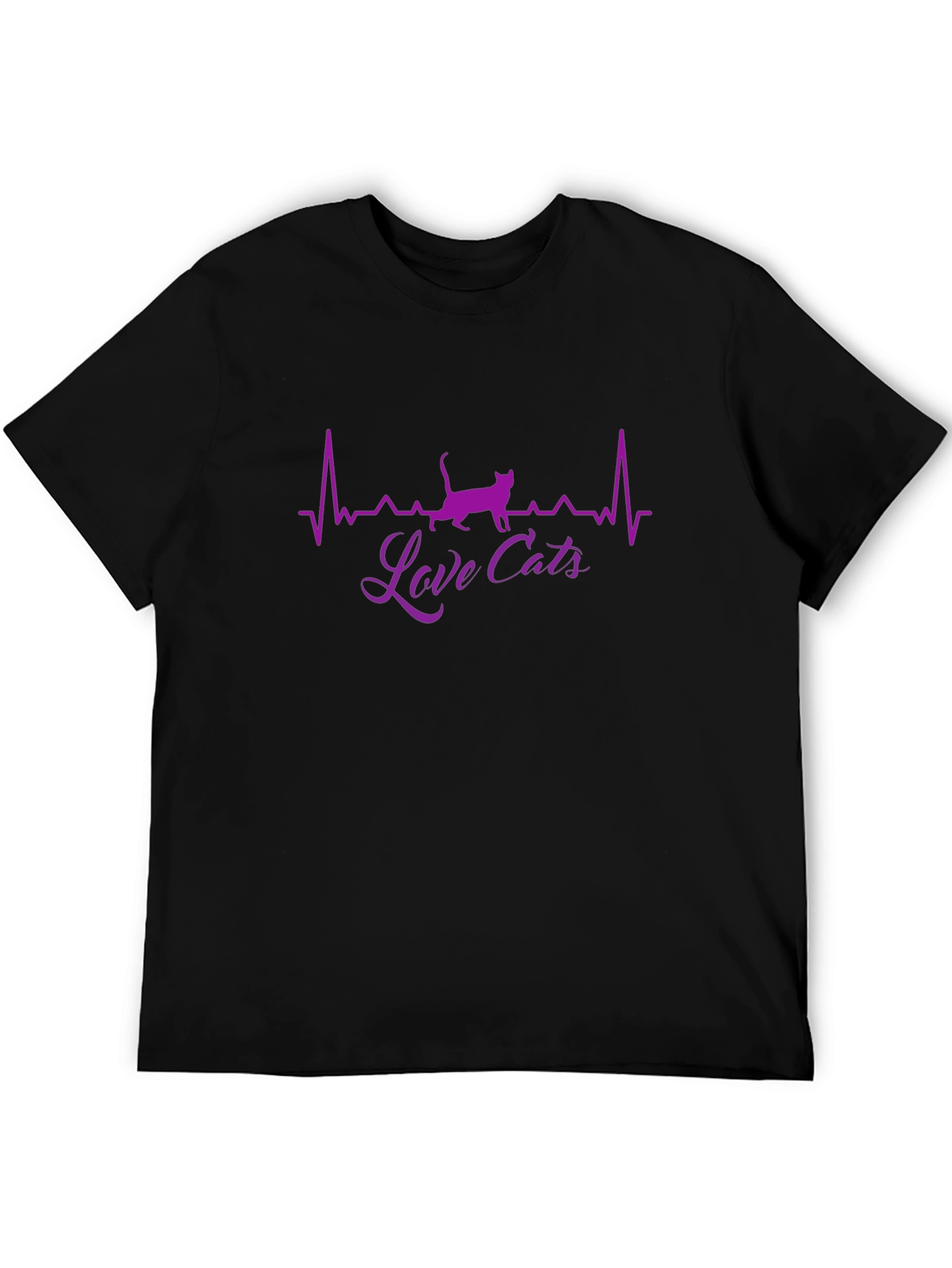 Love Cats T-Shirt - Heartbeat Cat Design