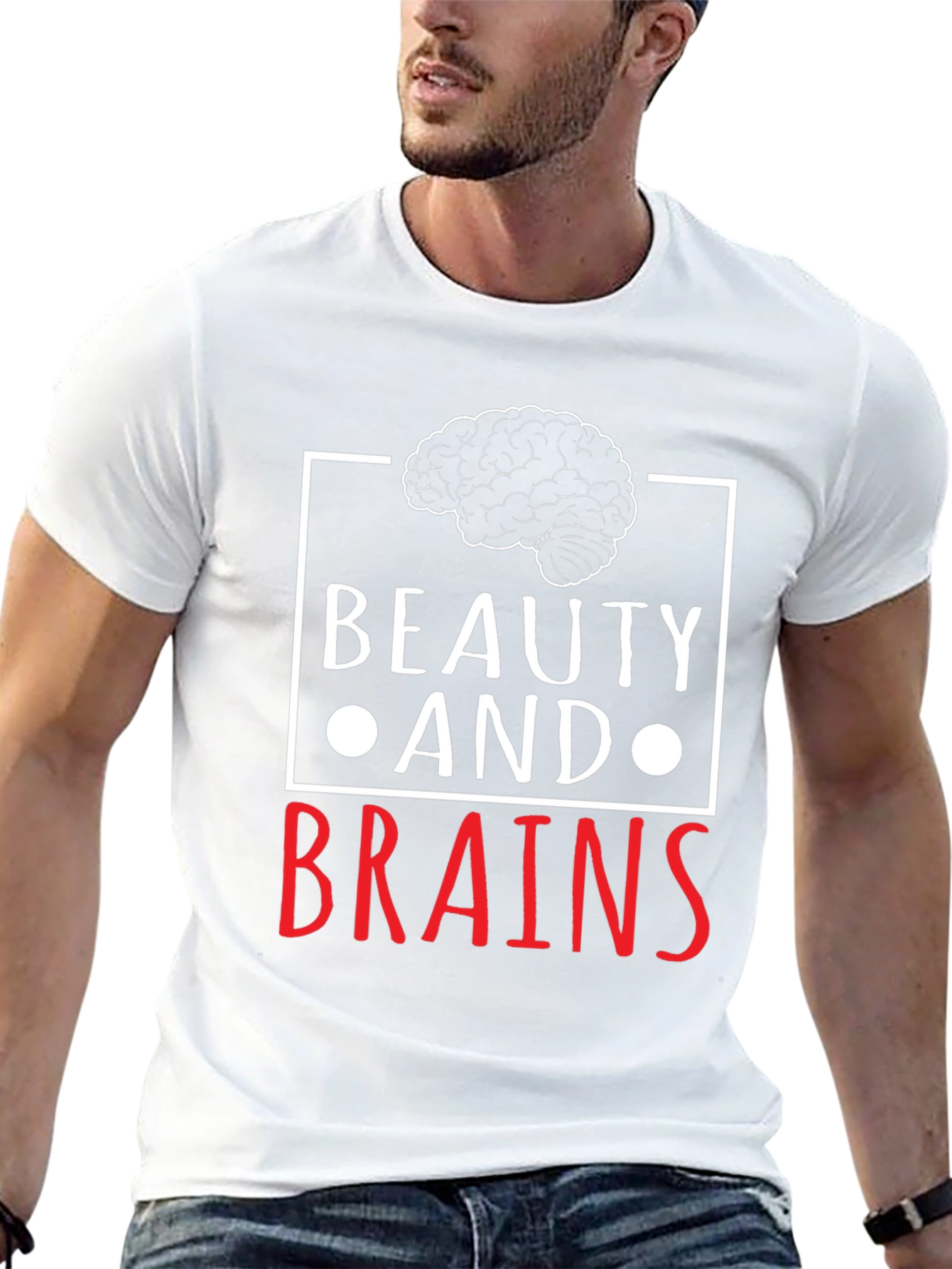 Beauty and Brains Graphic T-Shirt - Unisex