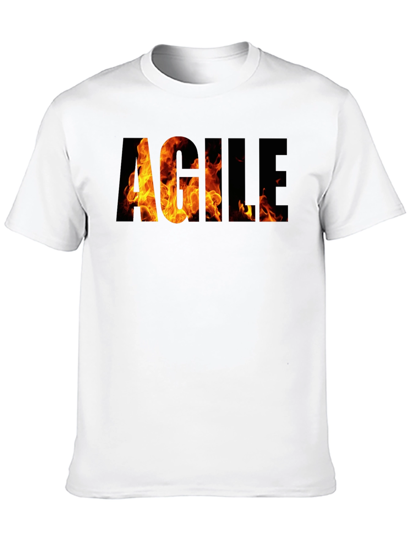 Agile Burning Text T-Shirt - Cool Software Dev Tee