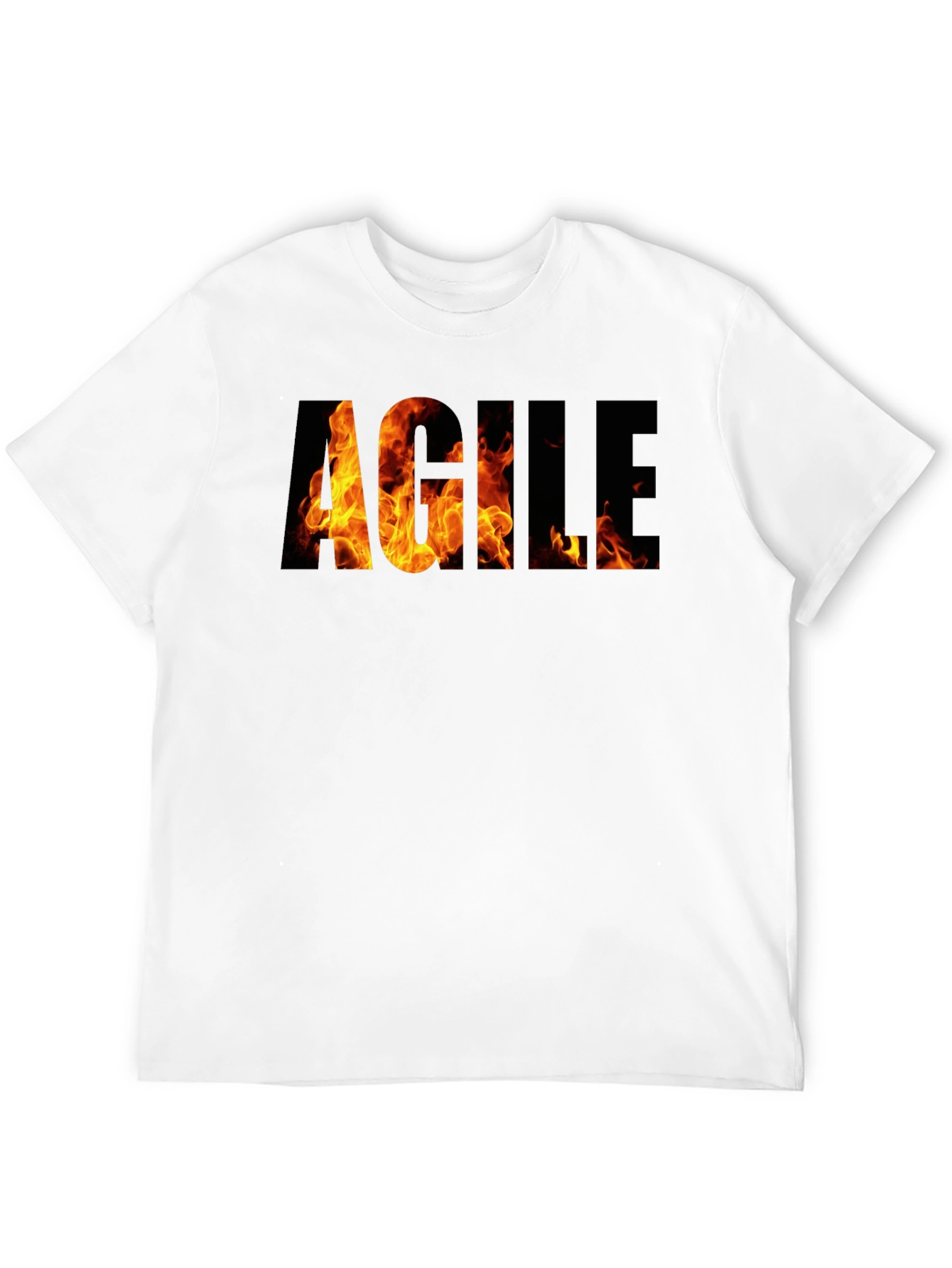 Agile Burning Text T-Shirt - Cool Software Dev Tee