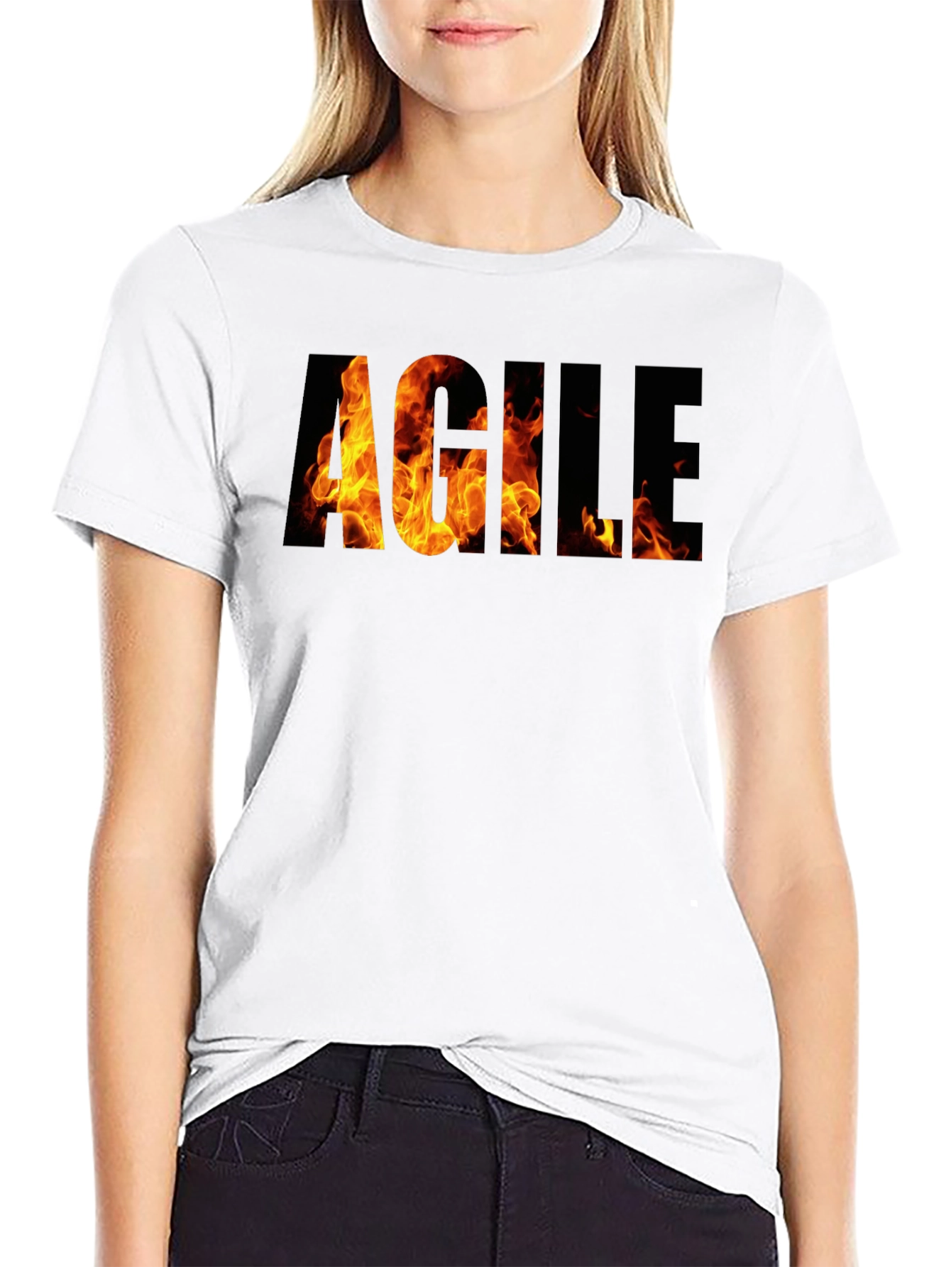 Agile Burning Text T-Shirt - Cool Software Dev Tee
