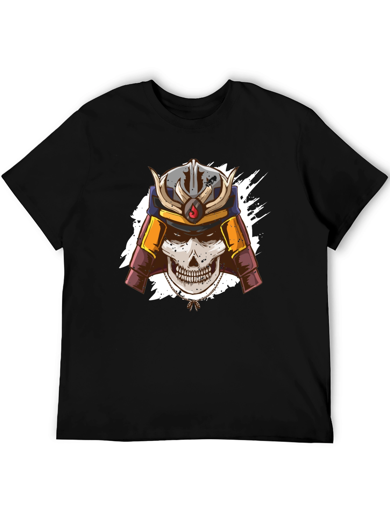 Samurai Skull Graphic Tee - Mens Black T-Shirt