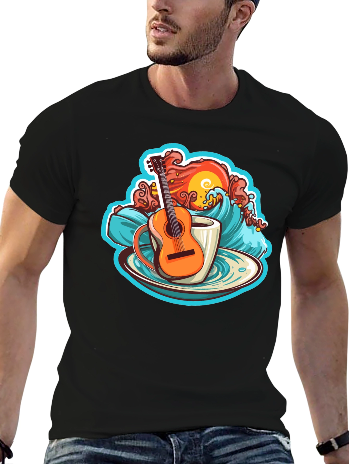 Guitar Wave Coffee T-Shirt
