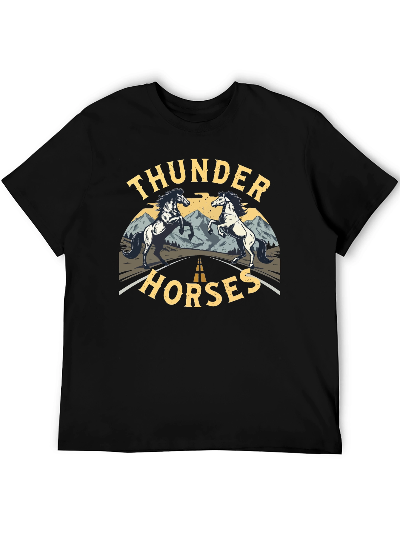 Thunder Horses Black Graphic T-Shirt