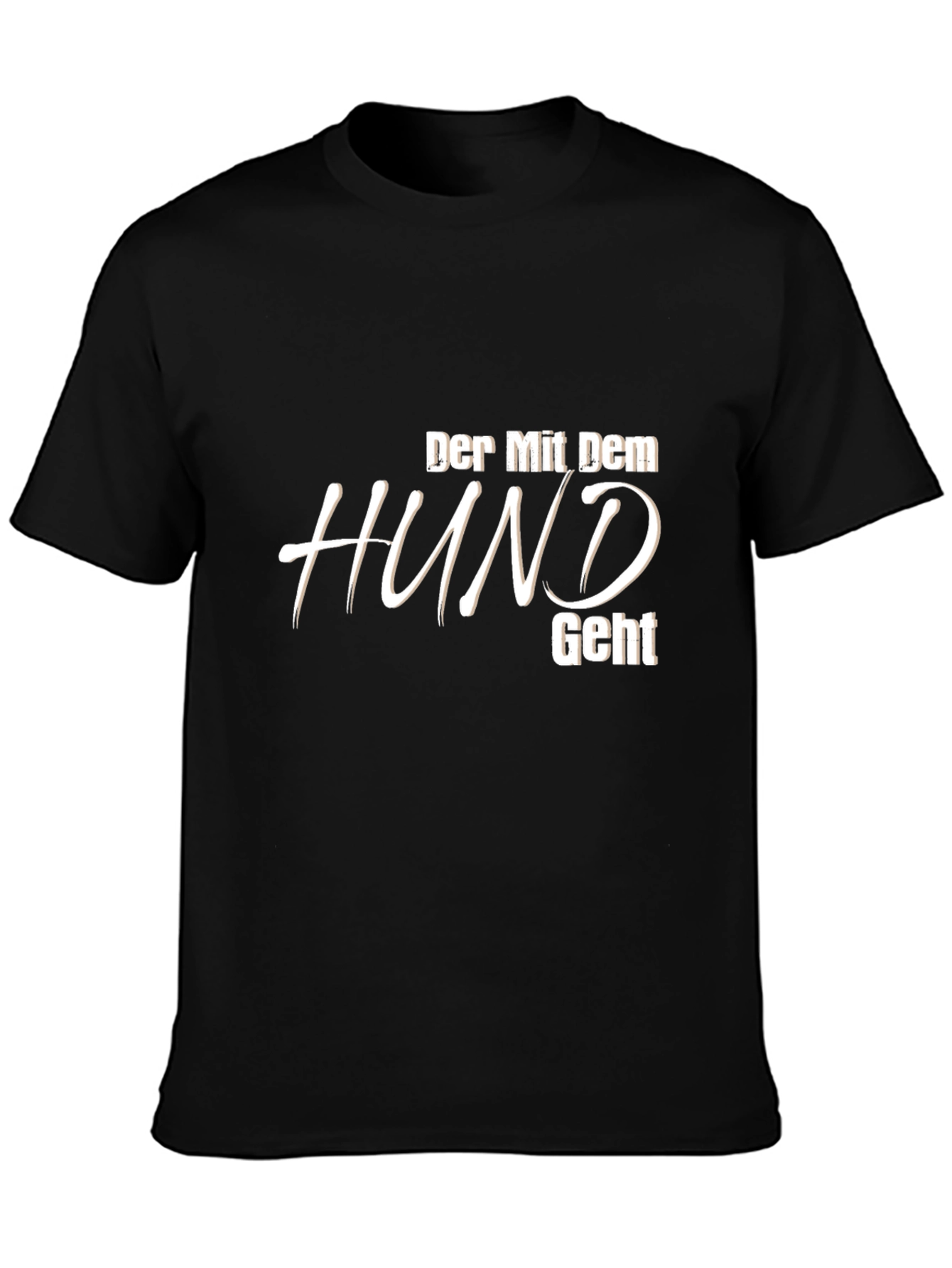 Der Mit Dem Hund Geht Black T-Shirt