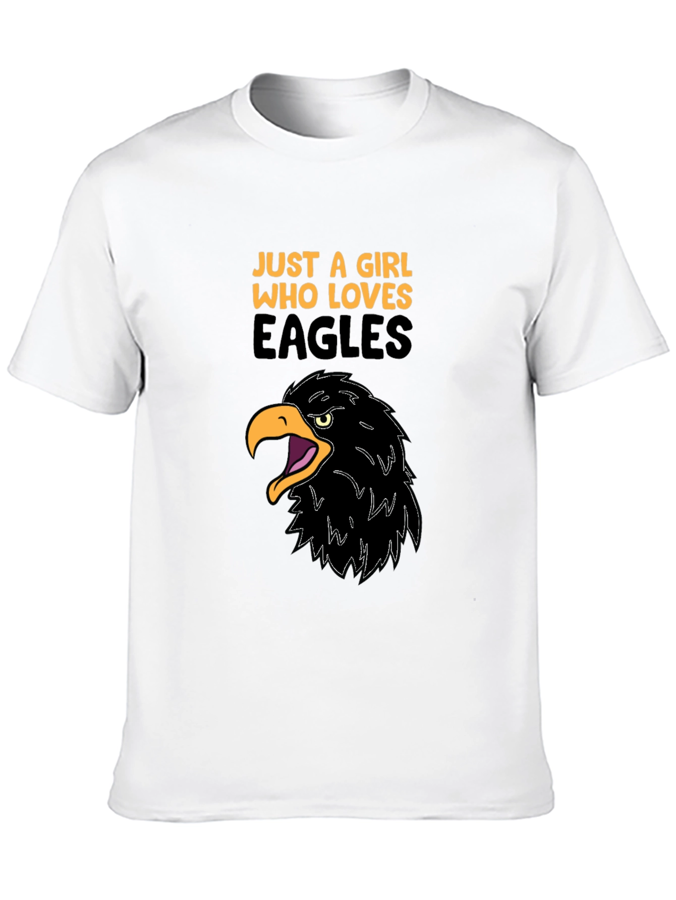 Girl Loves Eagles Graphic Tee - Black