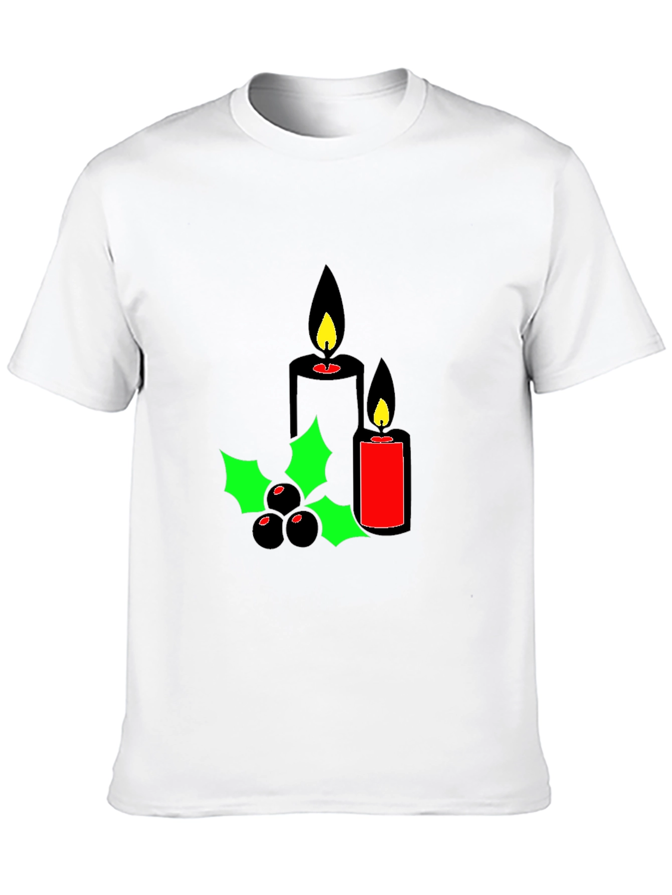 Holiday Candles Graphic Tee - Christmas Spirit Shirt