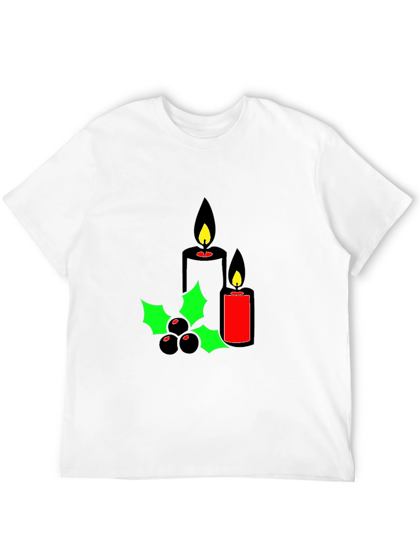Holiday Candles Graphic Tee - Christmas Spirit Shirt
