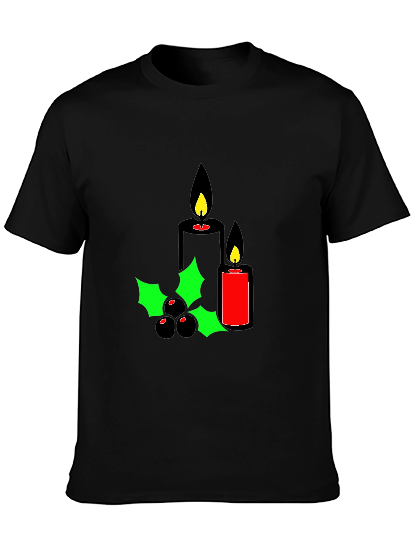 Holiday Candles Graphic Tee - Christmas Spirit Shirt