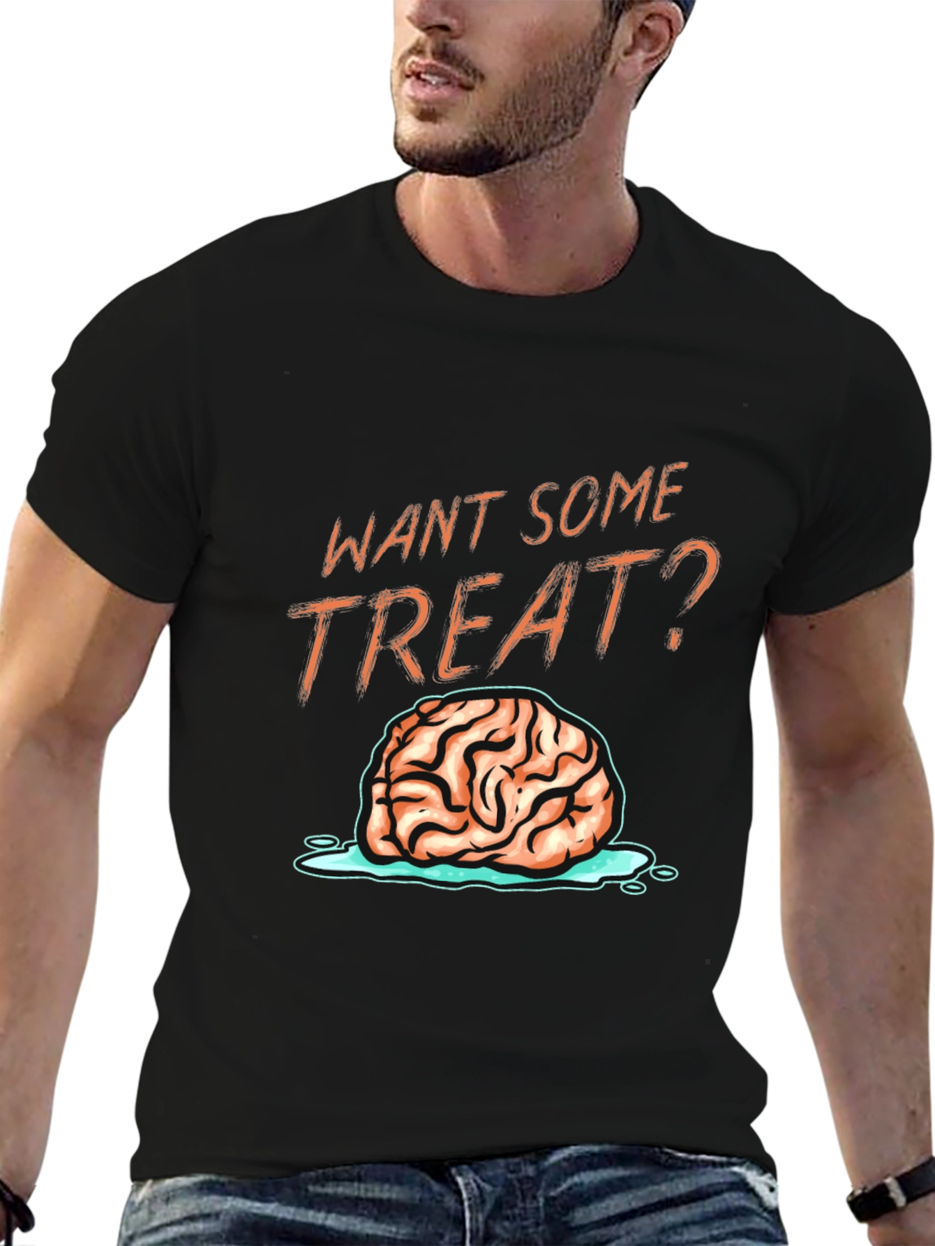 Want Some Treat? Brain Graphic T-Shirt