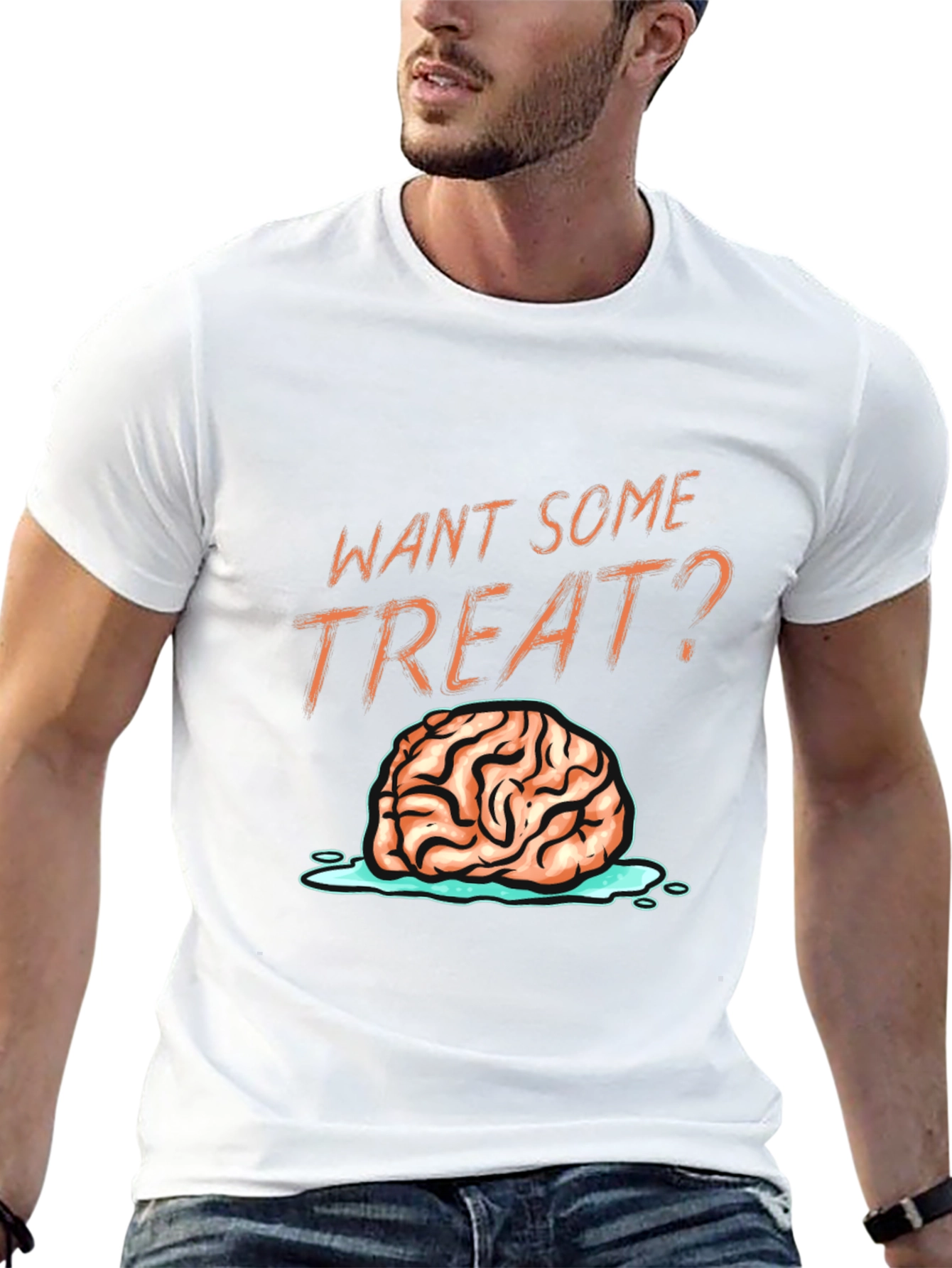 Want Some Treat? Brain Graphic T-Shirt