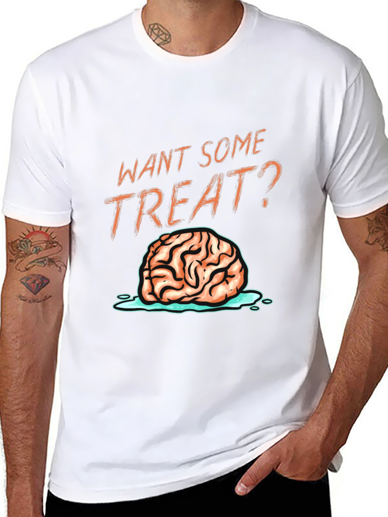 Want Some Treat? Brain Graphic T-Shirt