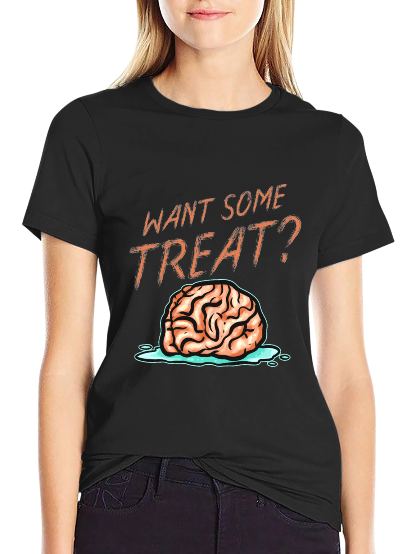 Want Some Treat? Brain Graphic T-Shirt