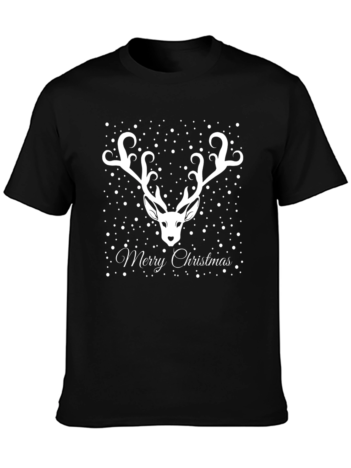 Merry Christmas Reindeer Graphic Tee - Holiday Style