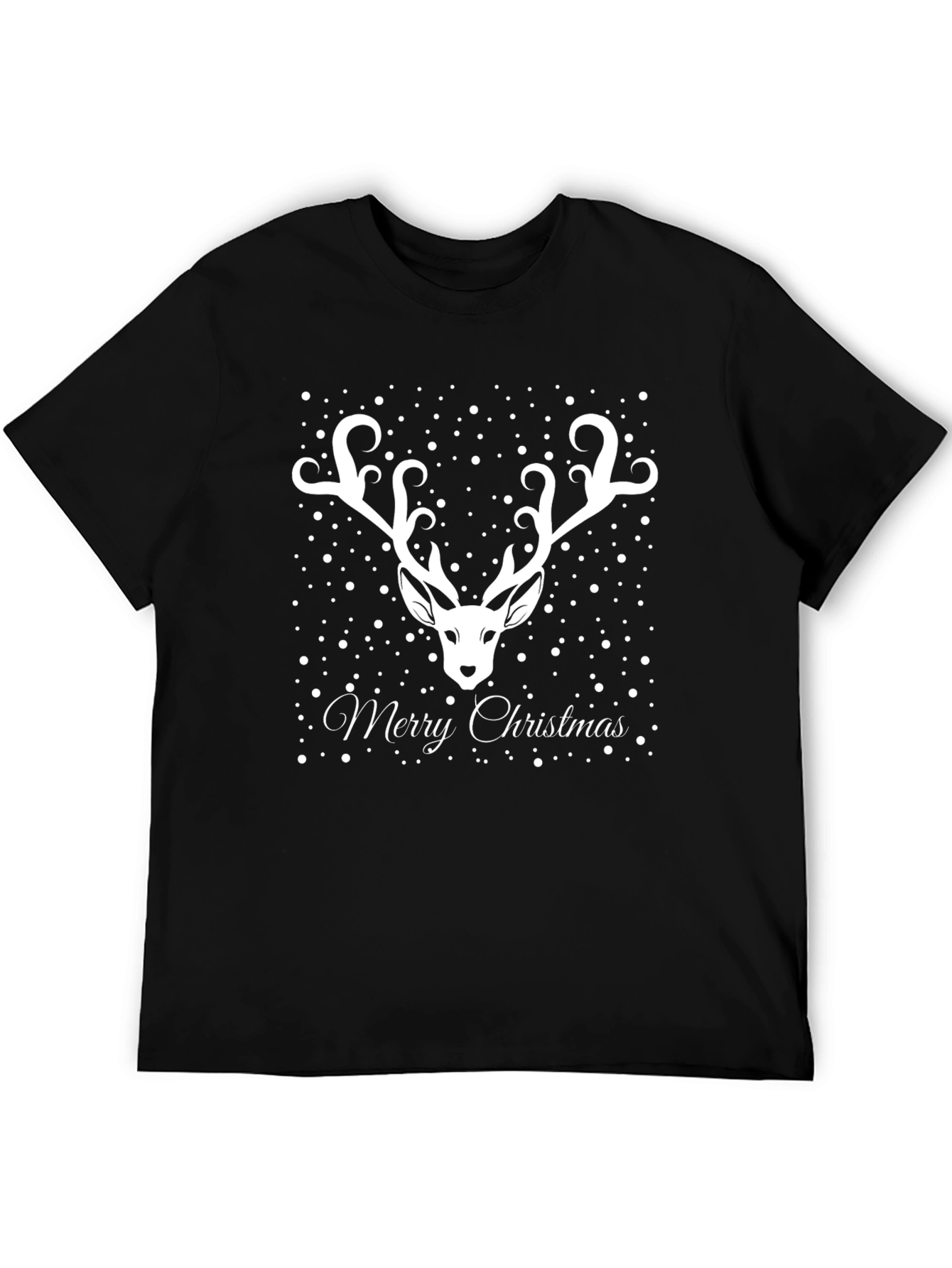 Merry Christmas Reindeer Graphic Tee - Holiday Style