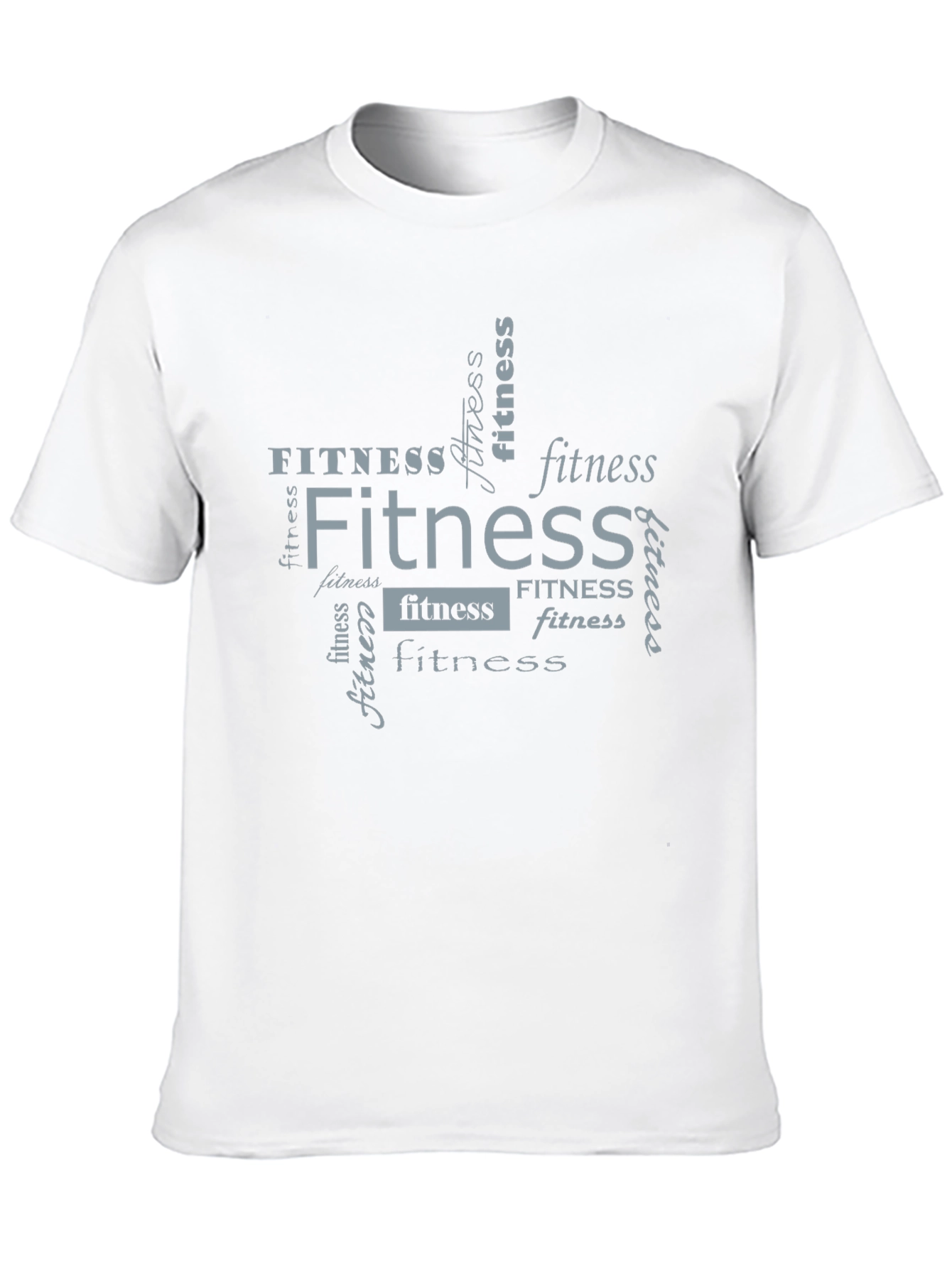 Fitness Word Art Black T-Shirt