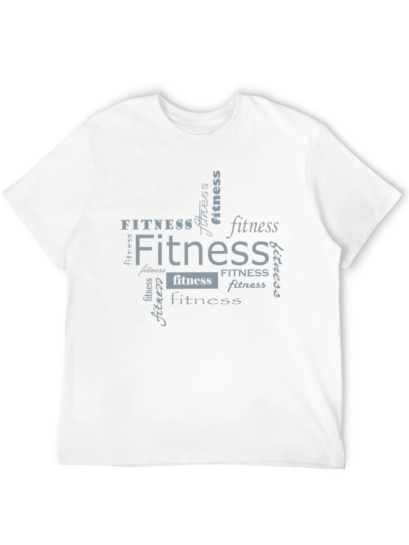 Fitness Word Art Black T-Shirt