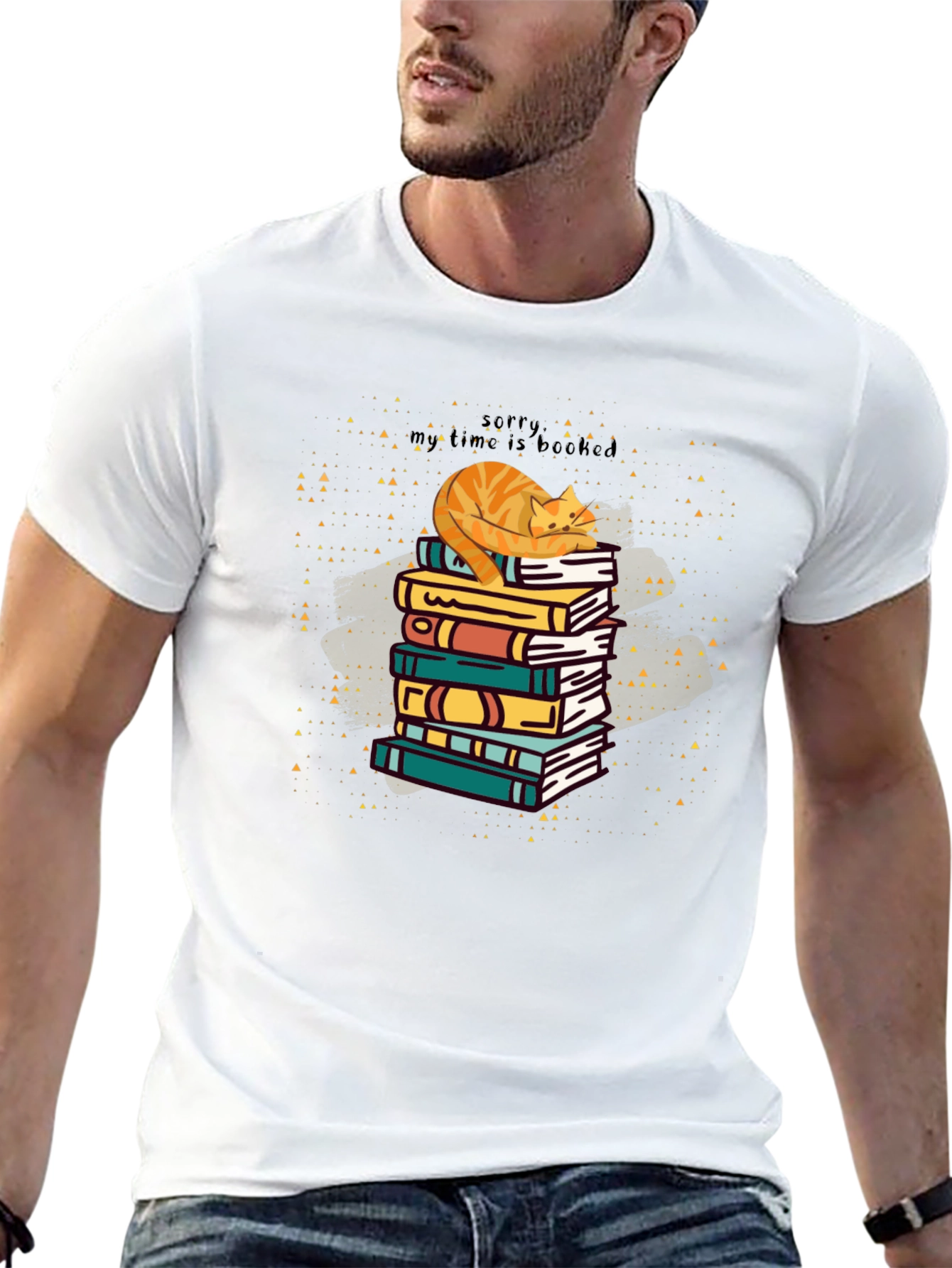 Booked Time Cat Graphic Tee