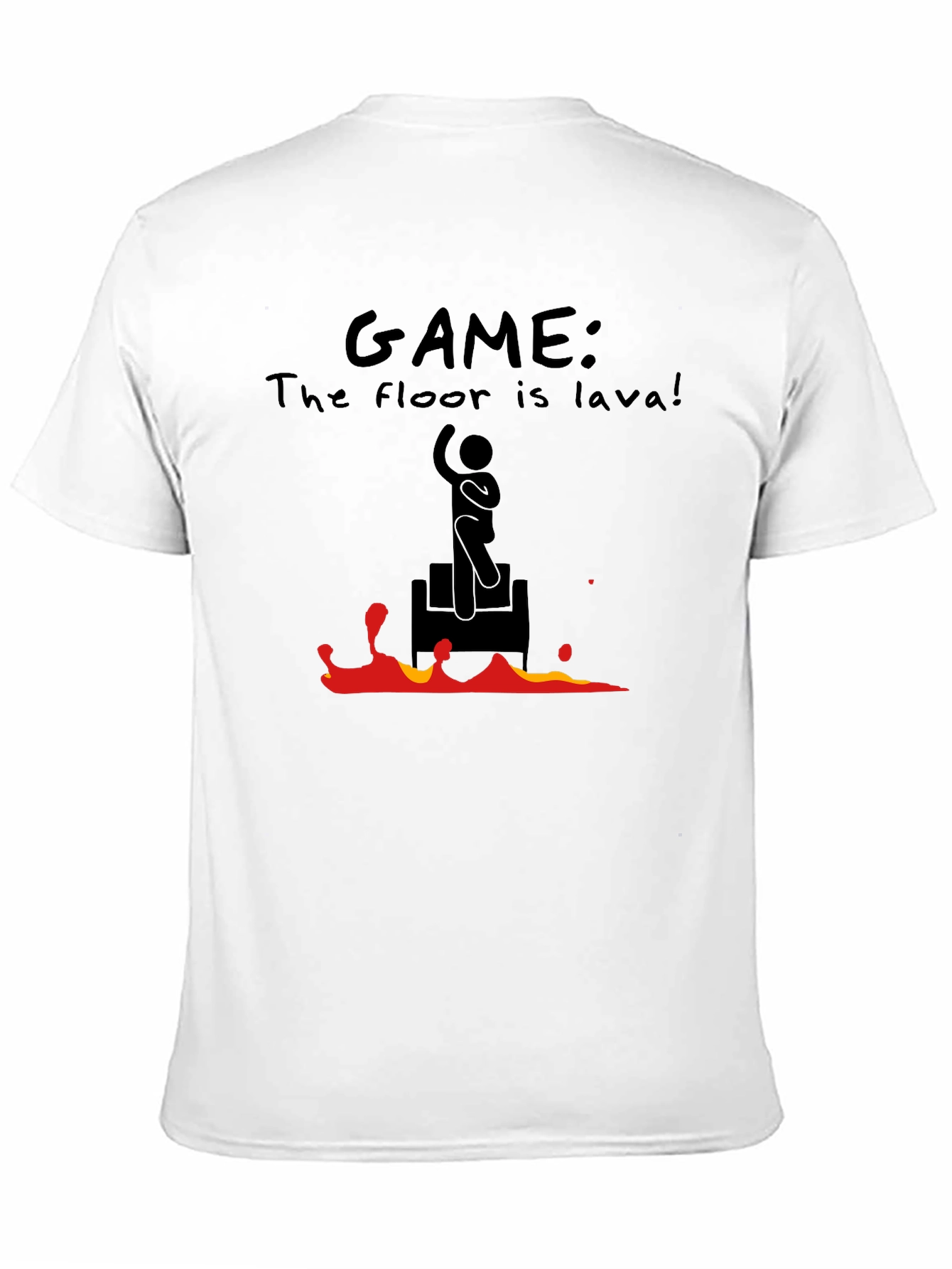 The Floor is Lava Game Black T-Shirt