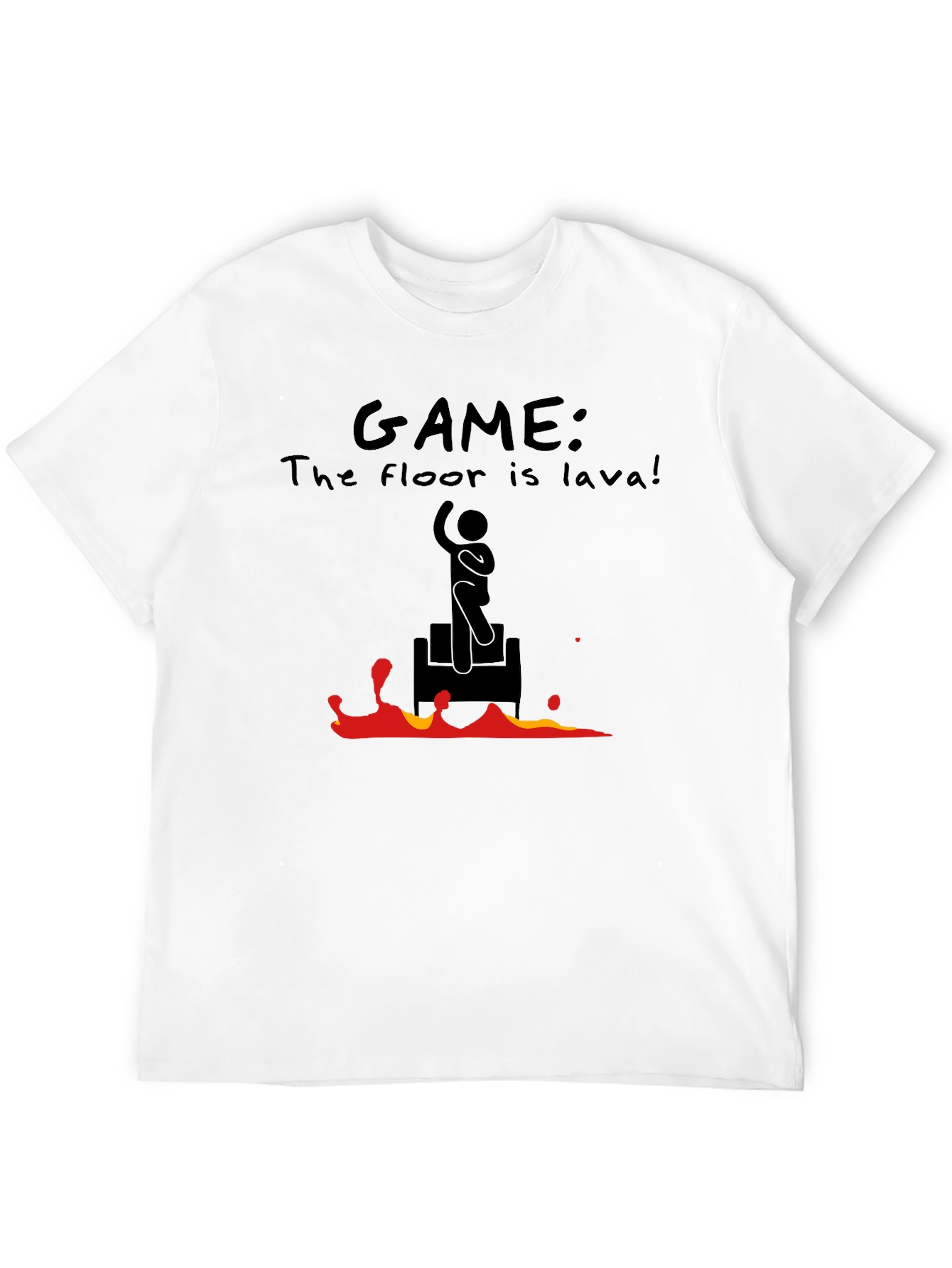 The Floor is Lava Game Black T-Shirt