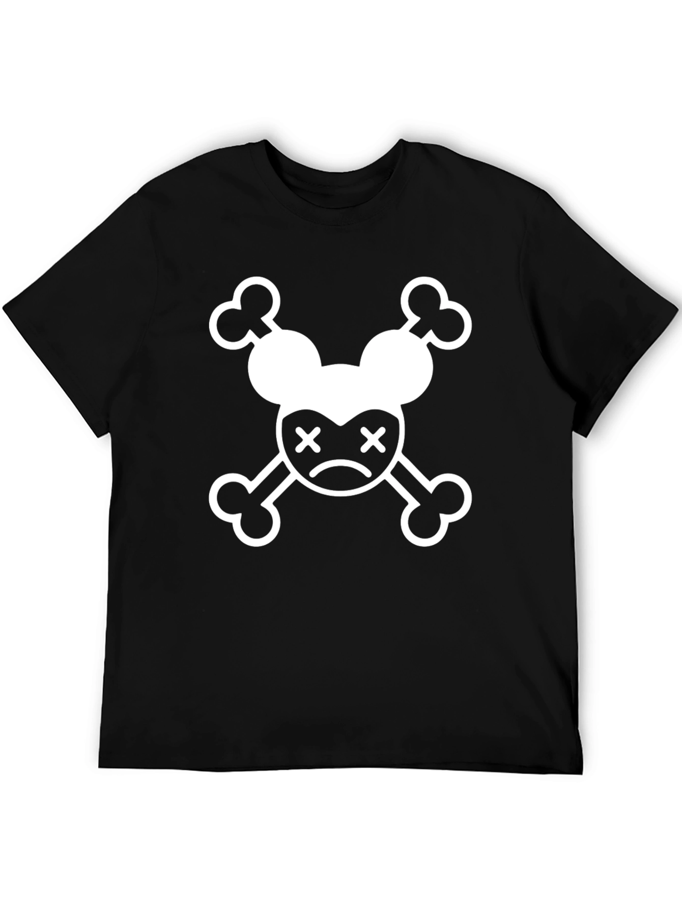 Mickey Skull Graphic Tee - Black Cotton T-Shirt
