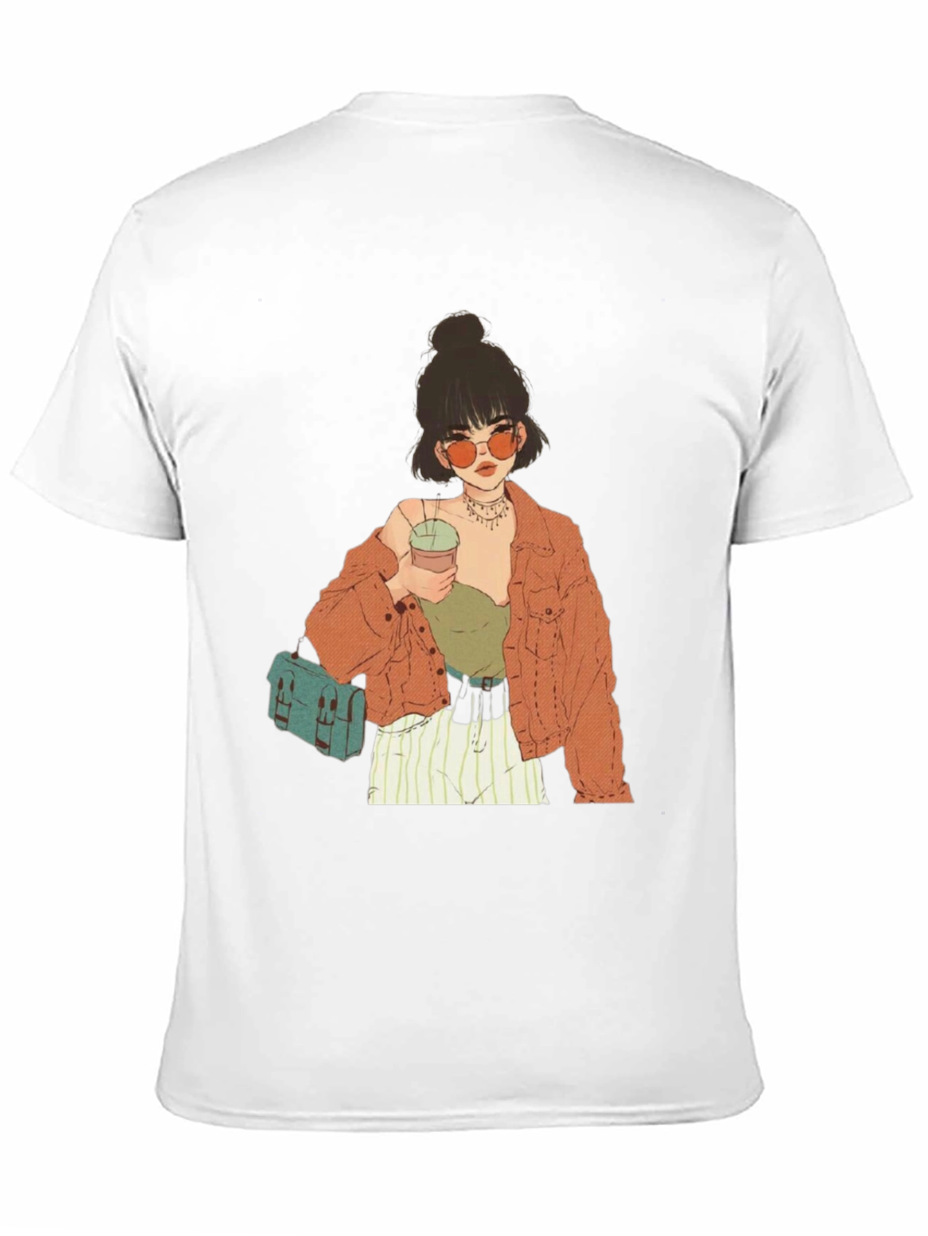 Trendy Girl Graphic Tee - Casual Black T-Shirt