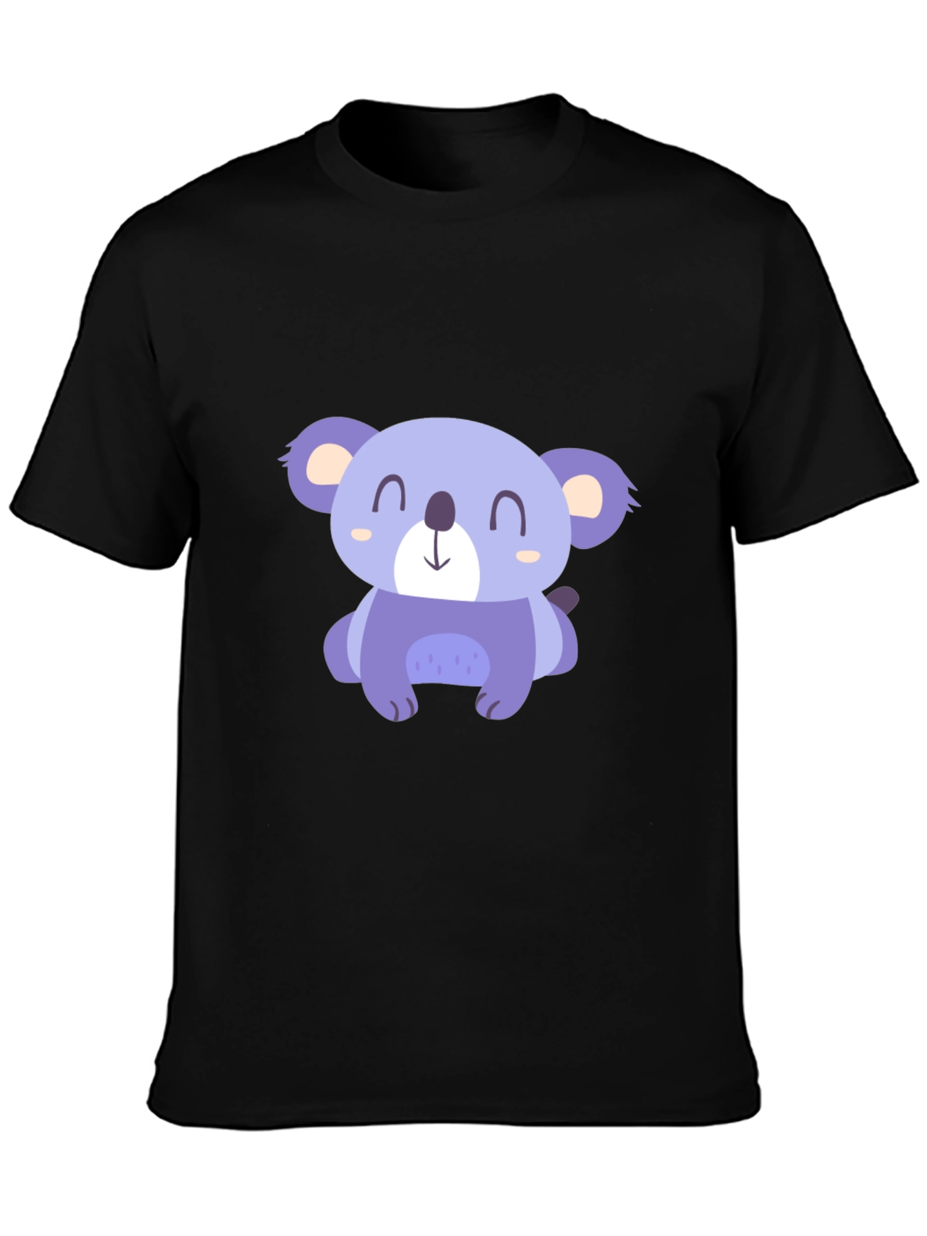 Cute Koala Graphic Tee - Casual Black T-Shirt