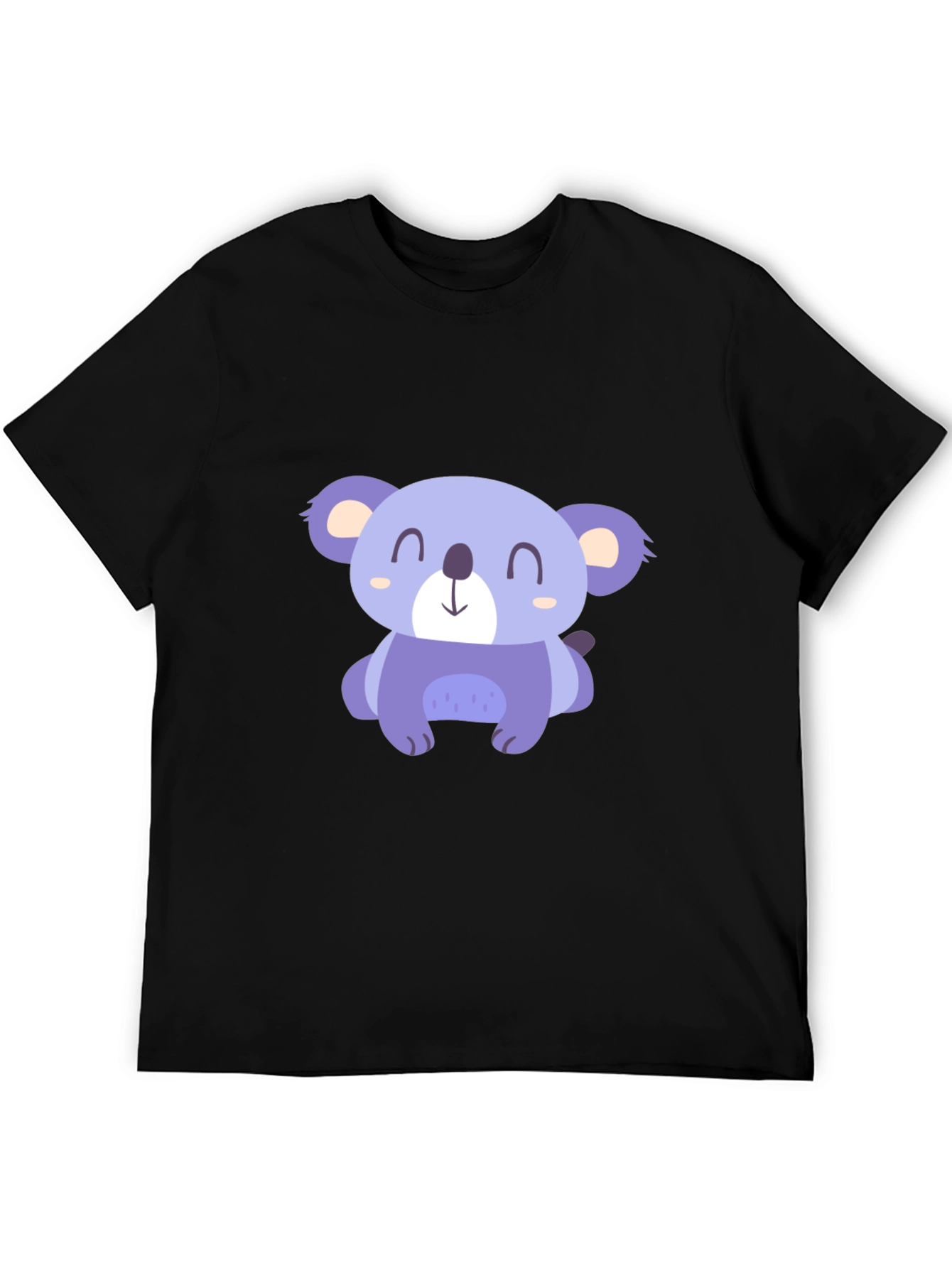 Cute Koala Graphic Tee - Casual Black T-Shirt