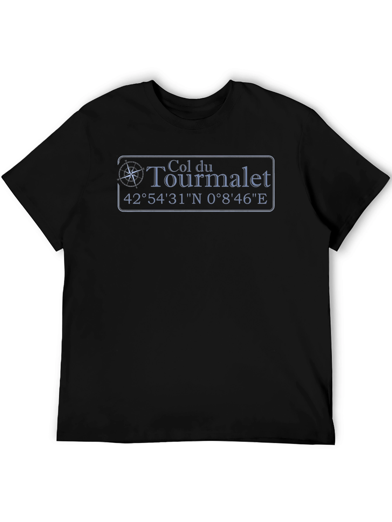 Col du Tourmalet Coordinates Black T-Shirt