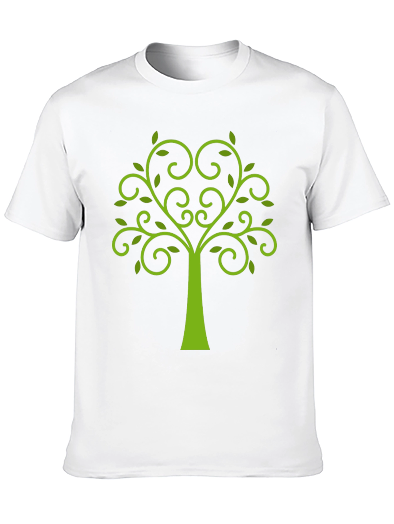 Green Tree Graphic Black T-Shirt