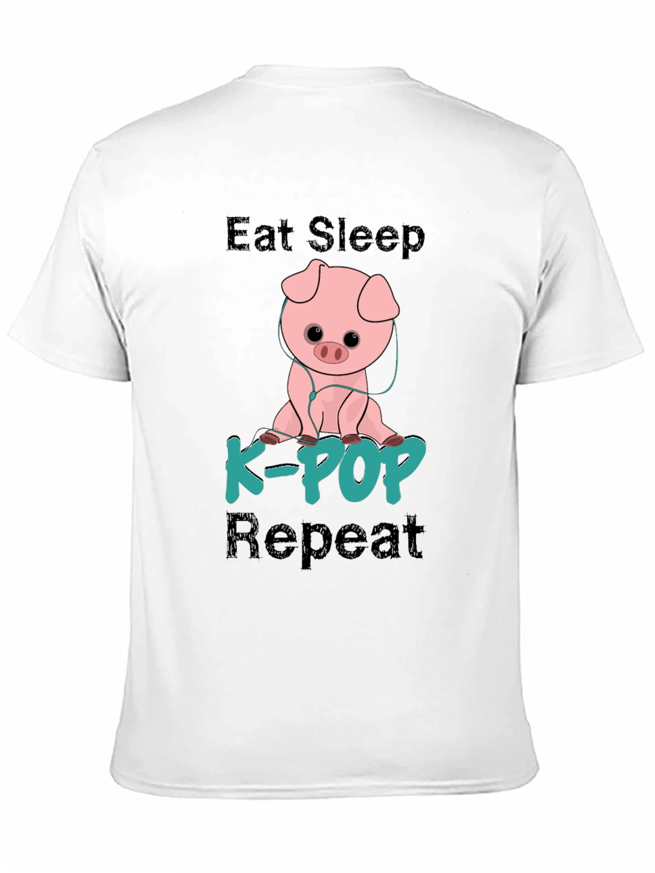 Eat Sleep K-Pop Repeat Pig Graphic Tee