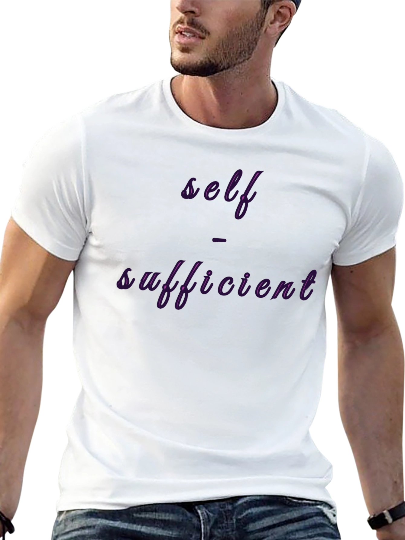 Self Sufficient Graphic Print Tee - Black