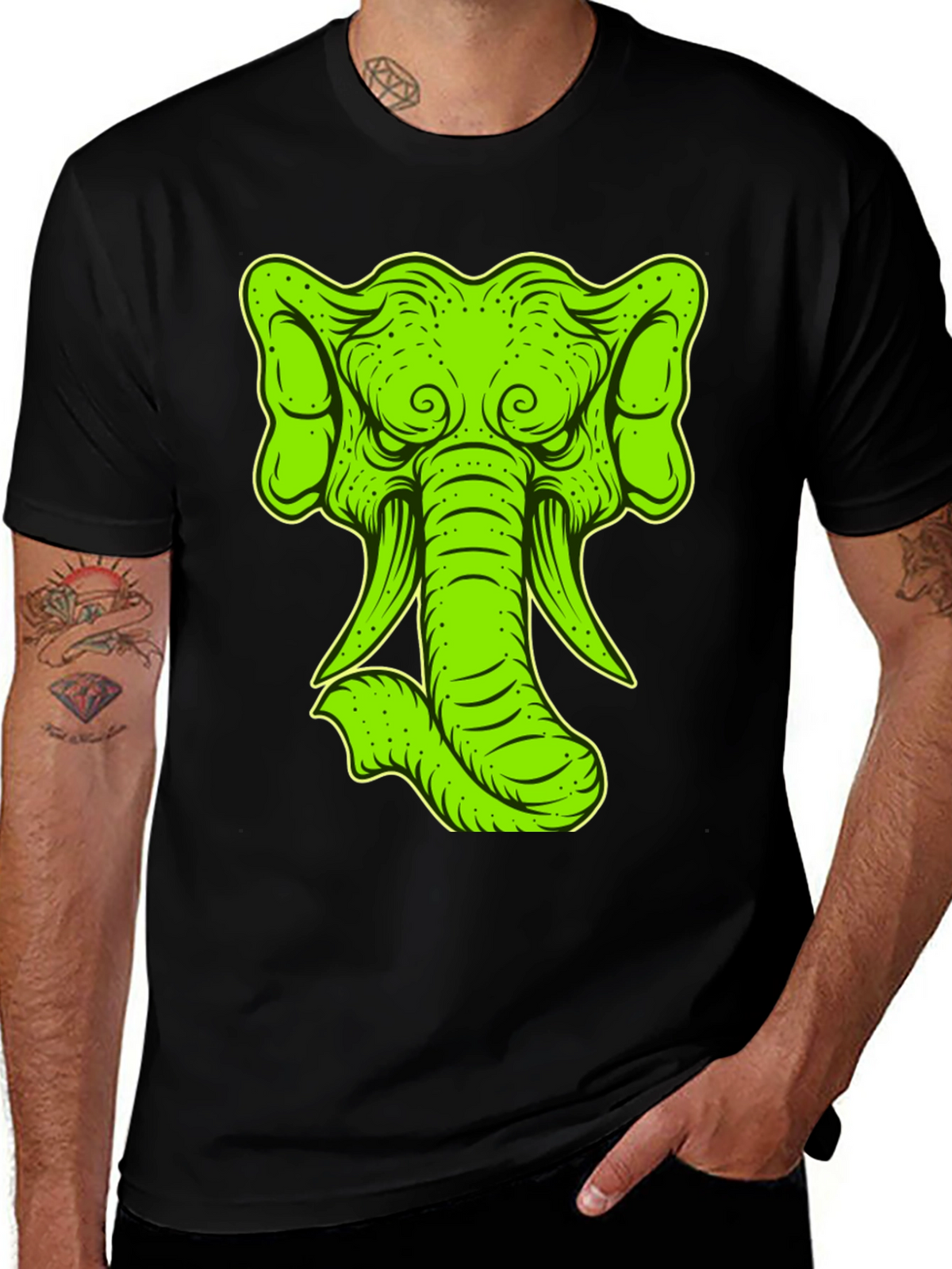 Elephant Graphic Tee - Black T-Shirt