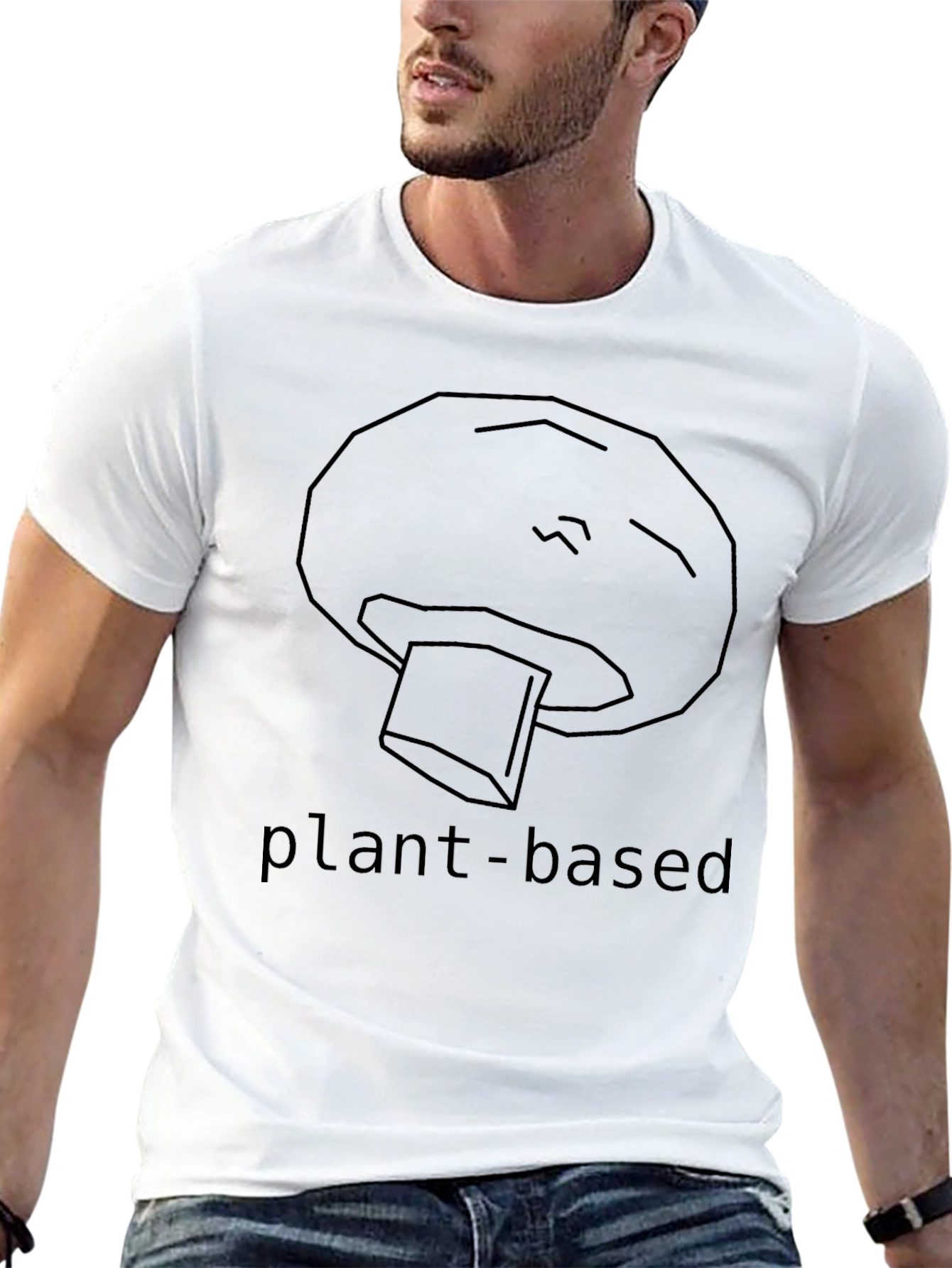 Plant-Based Mushroom Graphic Tee - Unisex Black T-Shirt