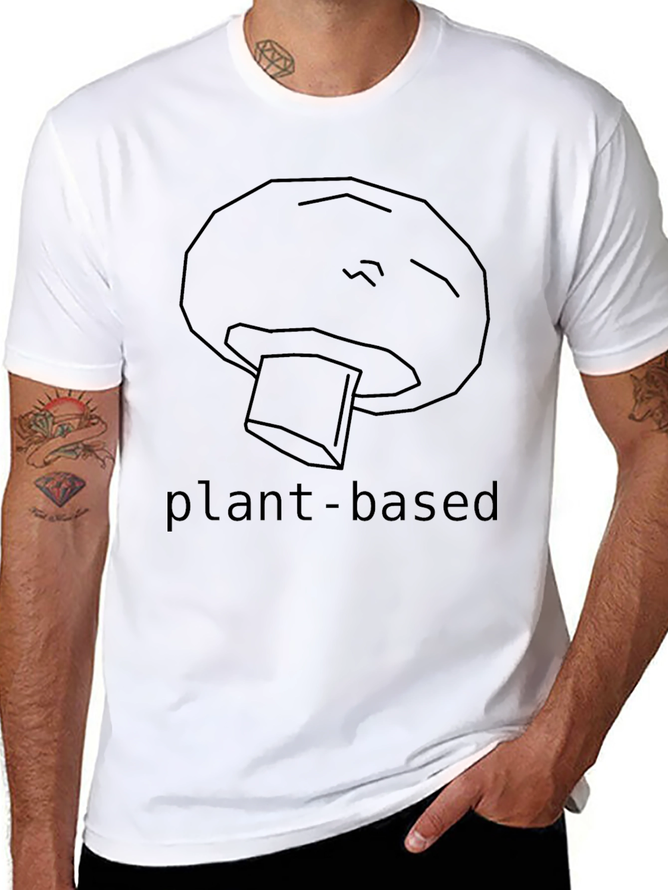 Plant-Based Mushroom Graphic Tee - Unisex Black T-Shirt