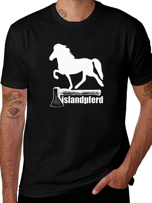 Islandpferd T-Shirt - Axe & Horse Graphic Tee