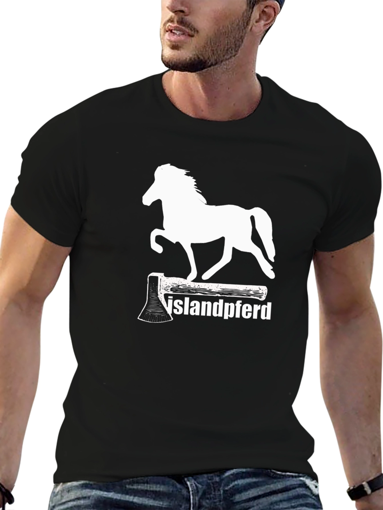 Islandpferd T-Shirt - Axe & Horse Graphic Tee