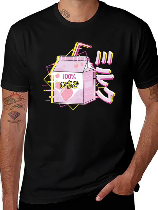 Strawberry Milk T-Shirt - Vaporwave Aesthetic