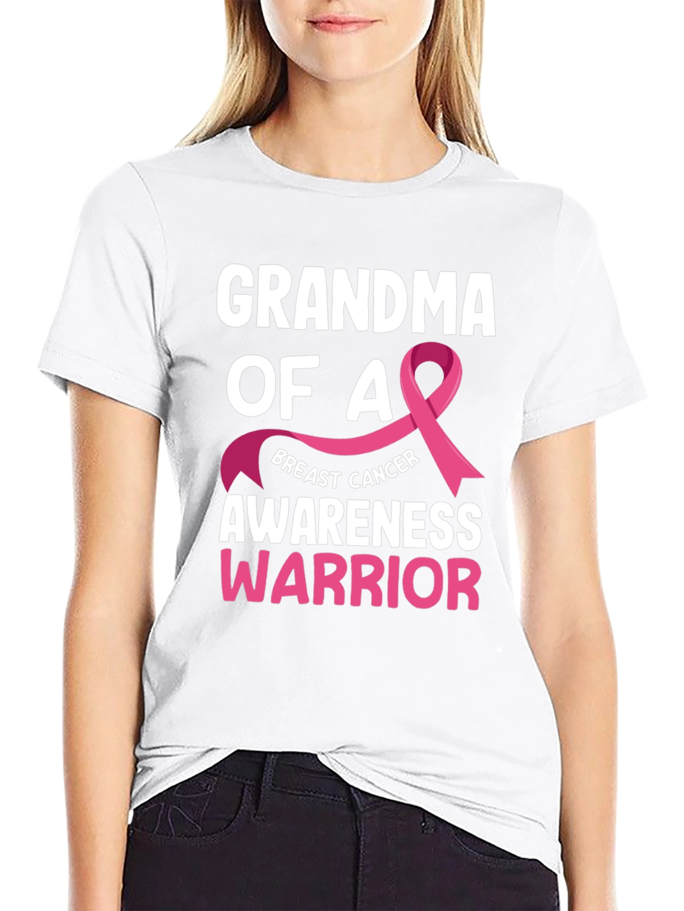 Grandma of a Warrior Breast Cancer Awareness T-Shirt