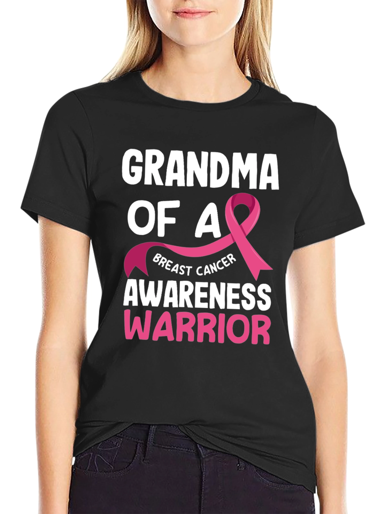 Grandma of a Warrior Breast Cancer Awareness T-Shirt