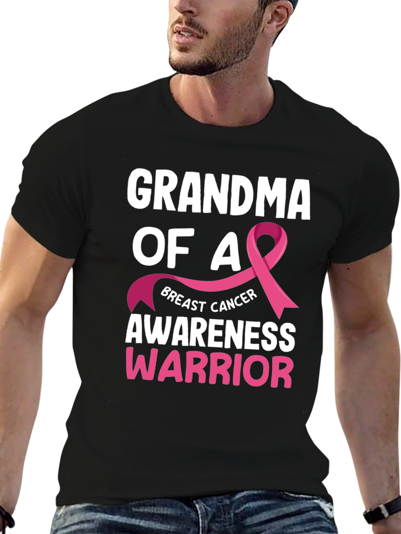 Grandma of a Warrior Breast Cancer Awareness T-Shirt