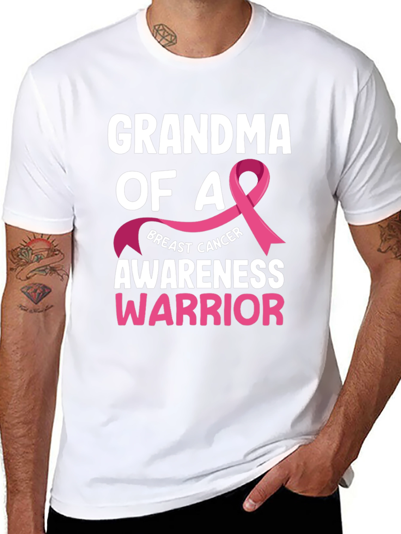 Grandma of a Warrior Breast Cancer Awareness T-Shirt