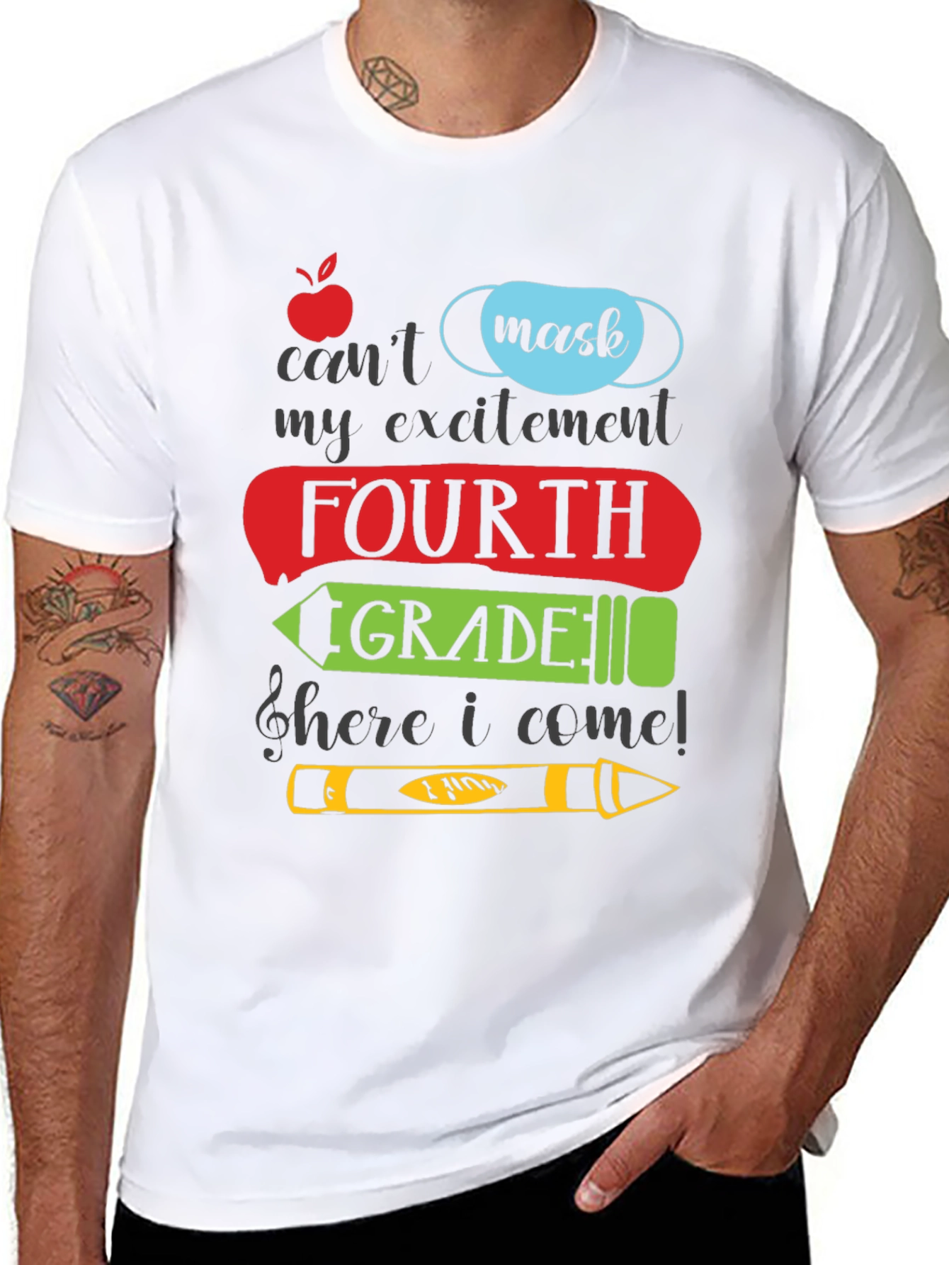 Fourth Grade Mask T-Shirt: Back to School