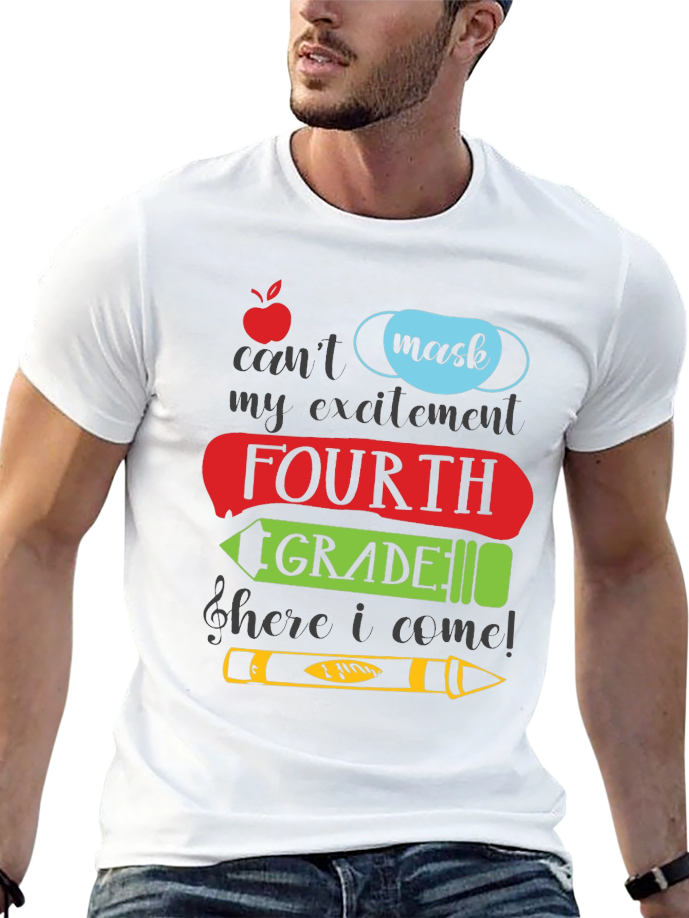 Fourth Grade Mask T-Shirt: Back to School
